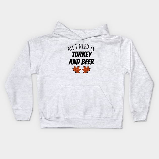 Turkey And Beer Kids Hoodie by LunaMay